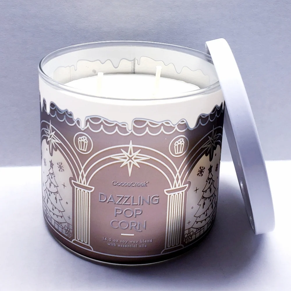 Goose Creek DAZZLING POPCORN Large 3-Wick Scented Candle, 14.5 oz